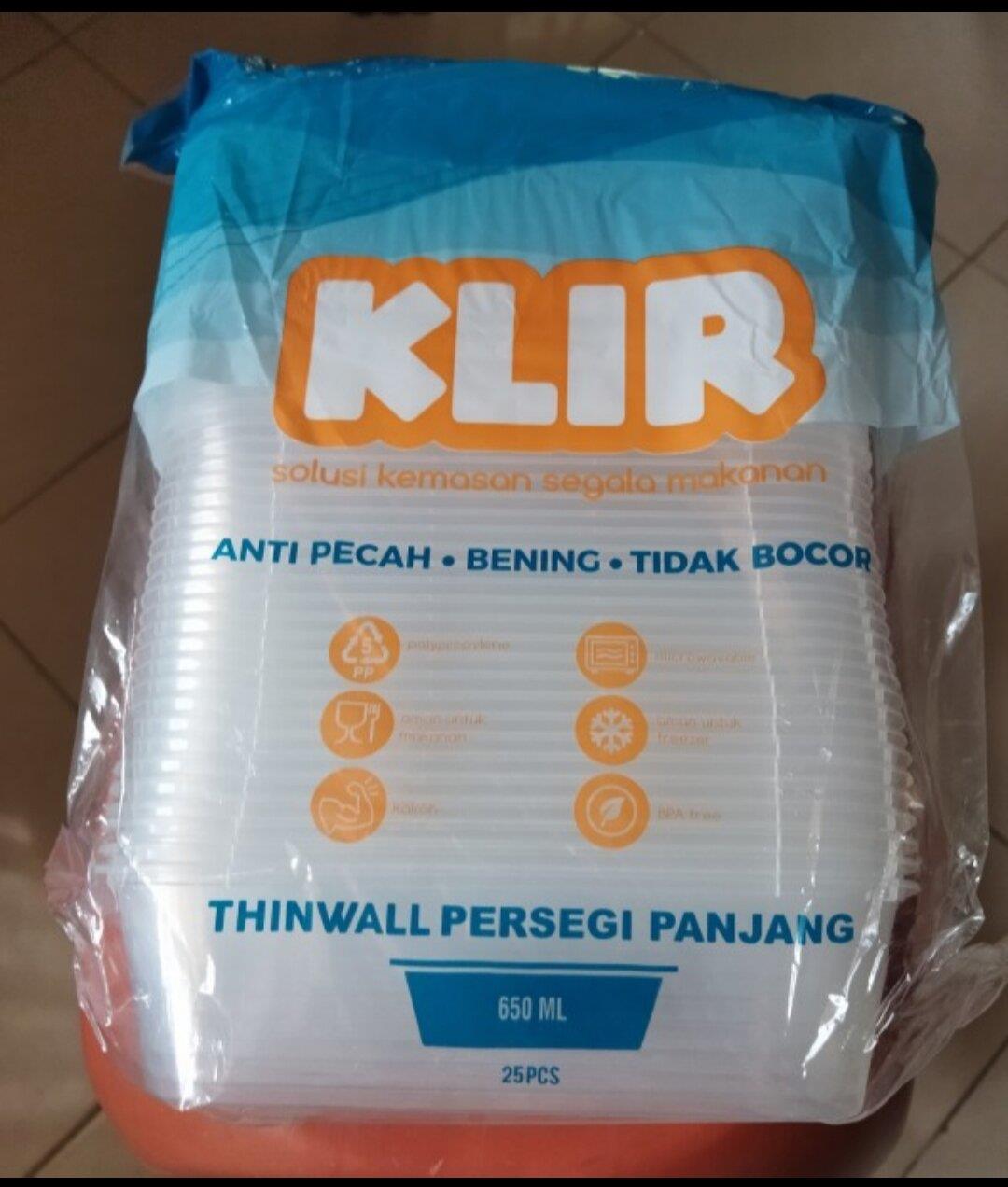 Thinwall Klir Anti Pecah Persegi panjang 650ml - 750ml - 1000ml