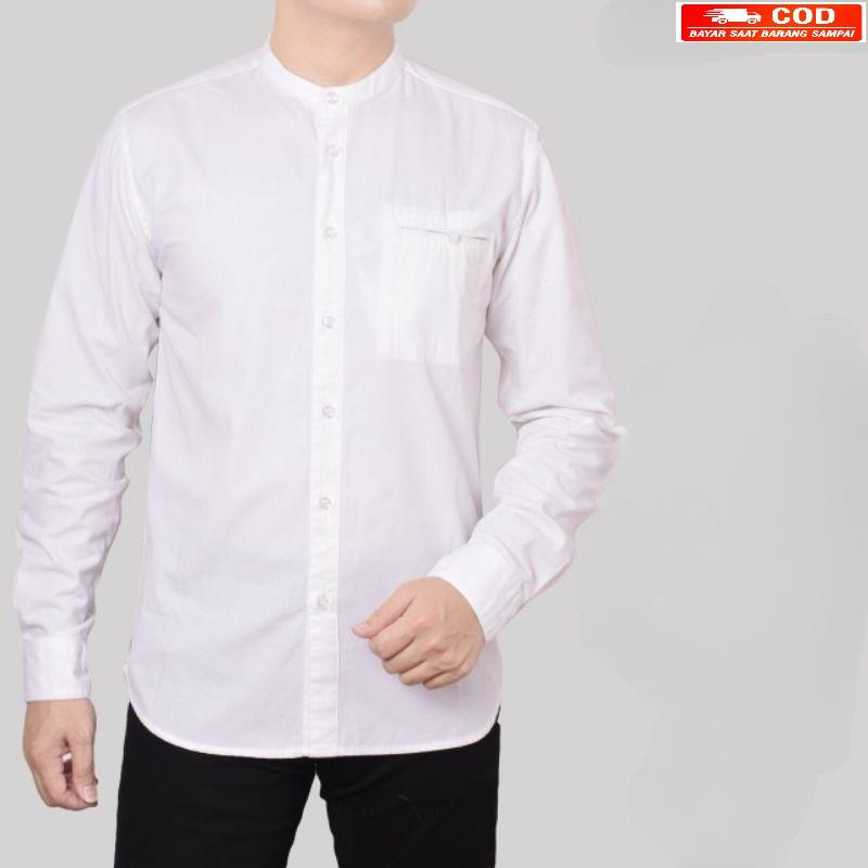 baju koko jumbo/baju koko dewasa terbaru 2023 premium quality koko polos tangan panjang terbaru putih