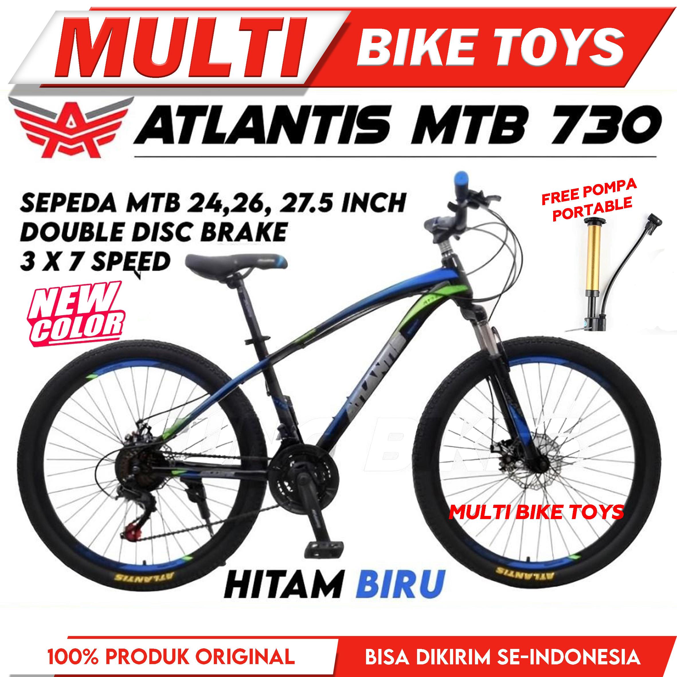Sepeda Gunung MTB 24 26 dan 275 inch Atlantis 730 Diskbrake 21 speed rem cakram depan belakang