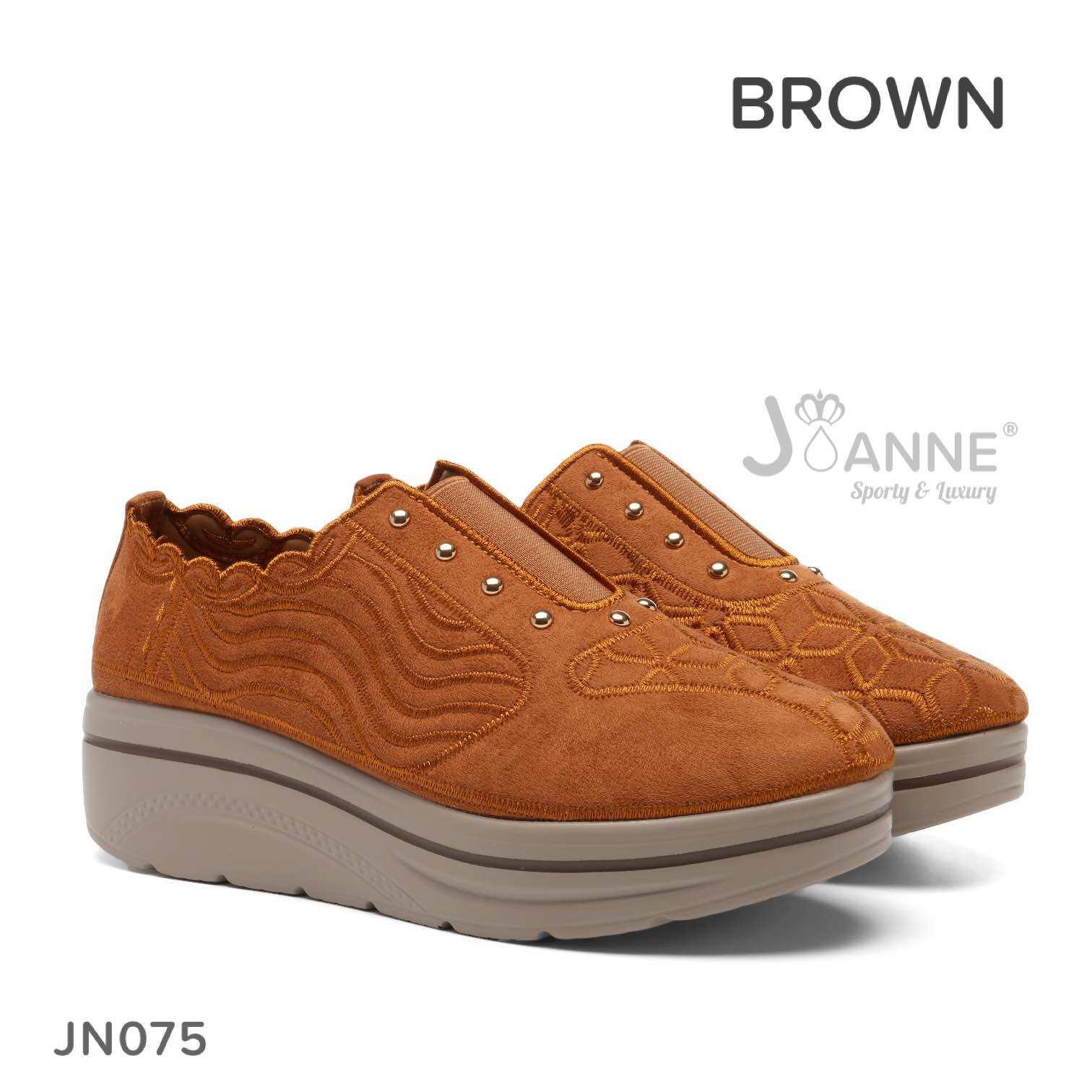 JOANNE Closed Toe Wedges Shoes Wanita #JN075