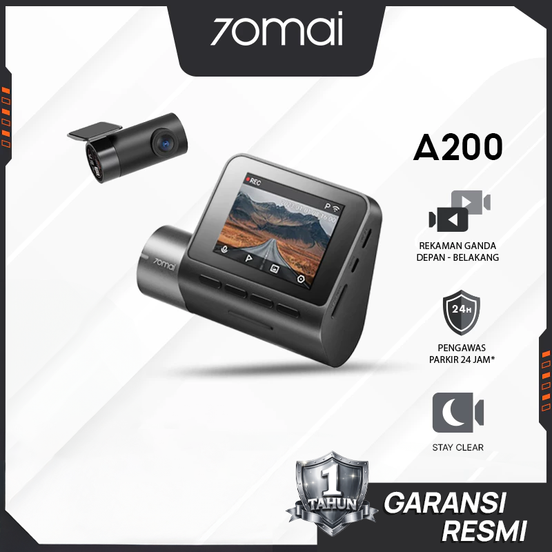 70mai Dash Cam A200 Set Dual-Channel 1080P HDR Fov 130° 70mai Night Owl Vision