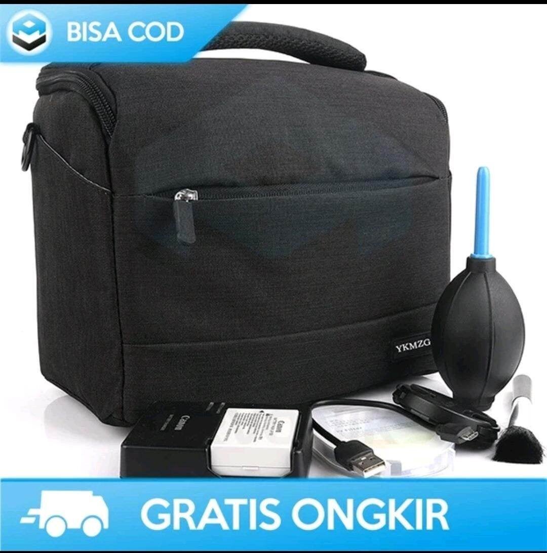 Tas Camera DSLR Nikon Canon Sony # Tas Selempang Camera 2in1 Bahan Kanvas Tebal