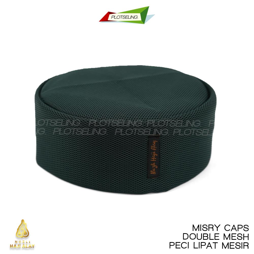 Peci Kopiah Habasya MESIR DOUBLE MESH Khas Mesir Premium Jaring Abu Gold Biru Navy Hijau Ukuran Anak Anak dan Pria Dewasa Nomor 5-9 Kopyah Lipat Sholat