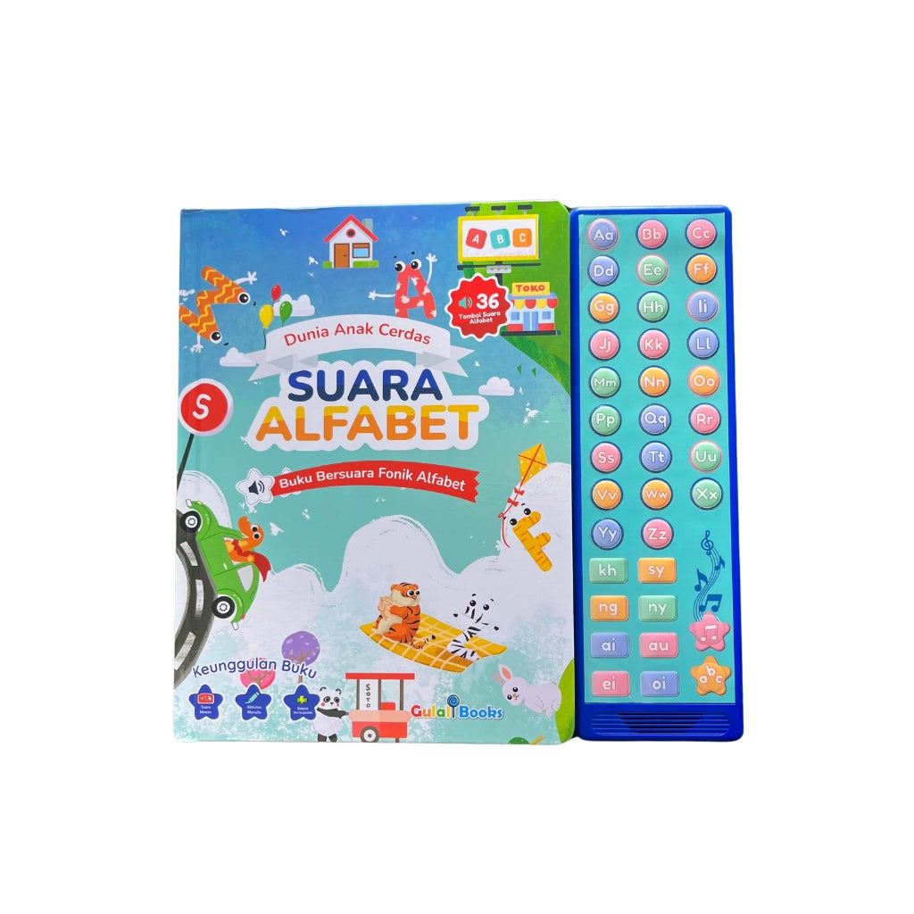 Gulalibooks Buku Bersuara Suara Alfabet Boardbook Interaktif Huruf A-Z Suara Binatang Rechargeable