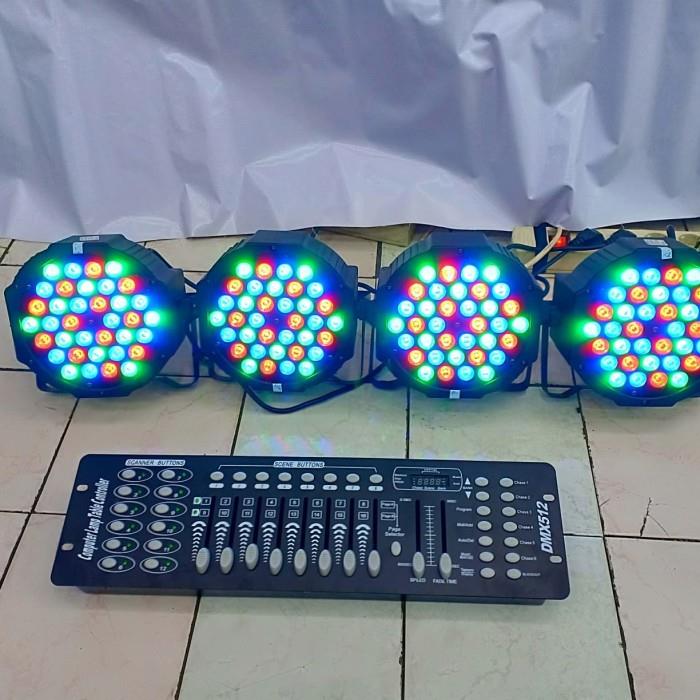 PAKET 4 PARLED REDSUN 36 LED RGB +MIXER LIGHTING DMX 512 KOMPLIT - DHIORA STORE