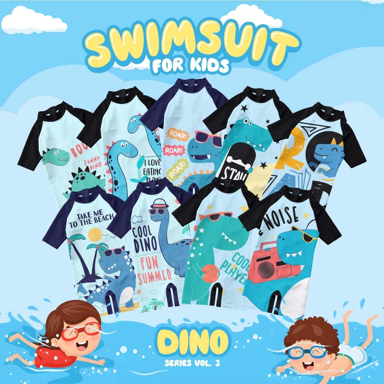 Swimsuit Renang Anak Laki Laki Motif Baby Shark Series