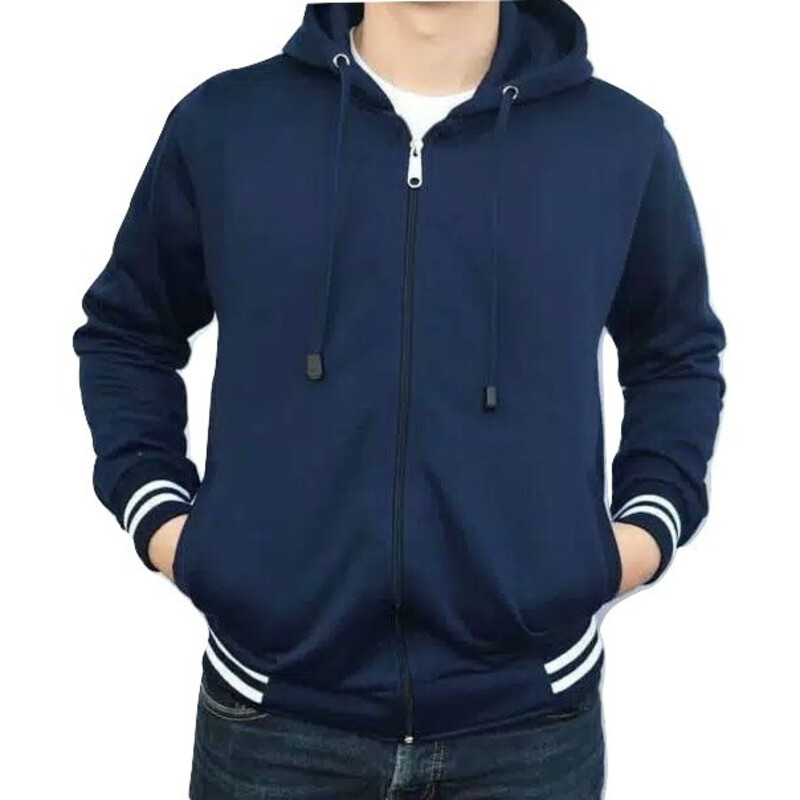 jaket baseball polos reglan resleting hoodie pria wanita casual baju murah