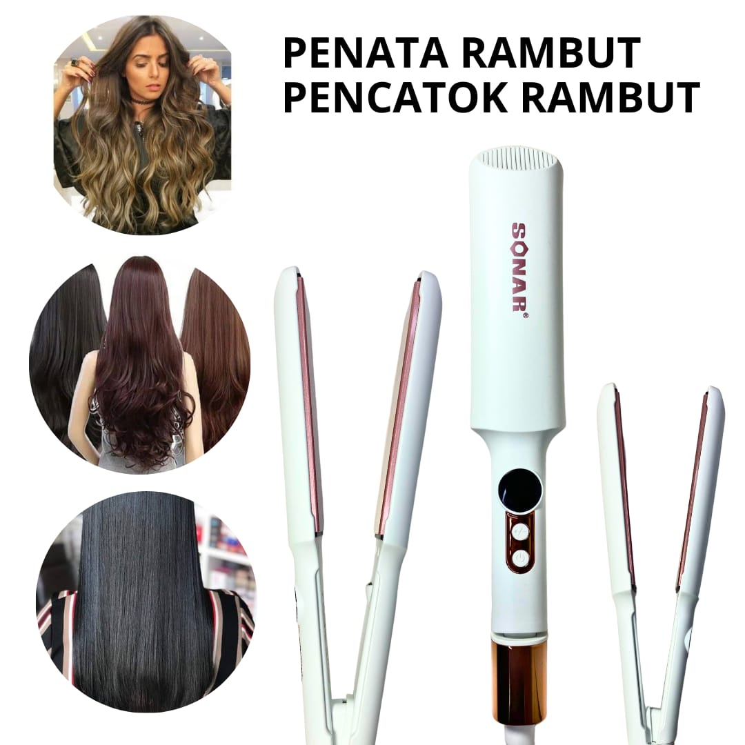 Catokan Rambut Elegan Sonar Sn-833 Salon Proffesional Plat Keramik Ion Mineral