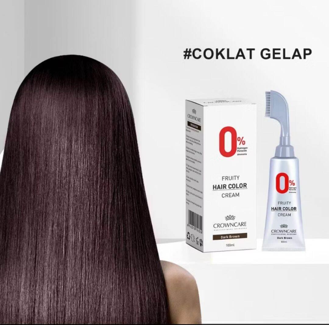 Crowncare Fruity Hair Color Cream - Pewarna Rambut - Semir uban Praktis BPOM