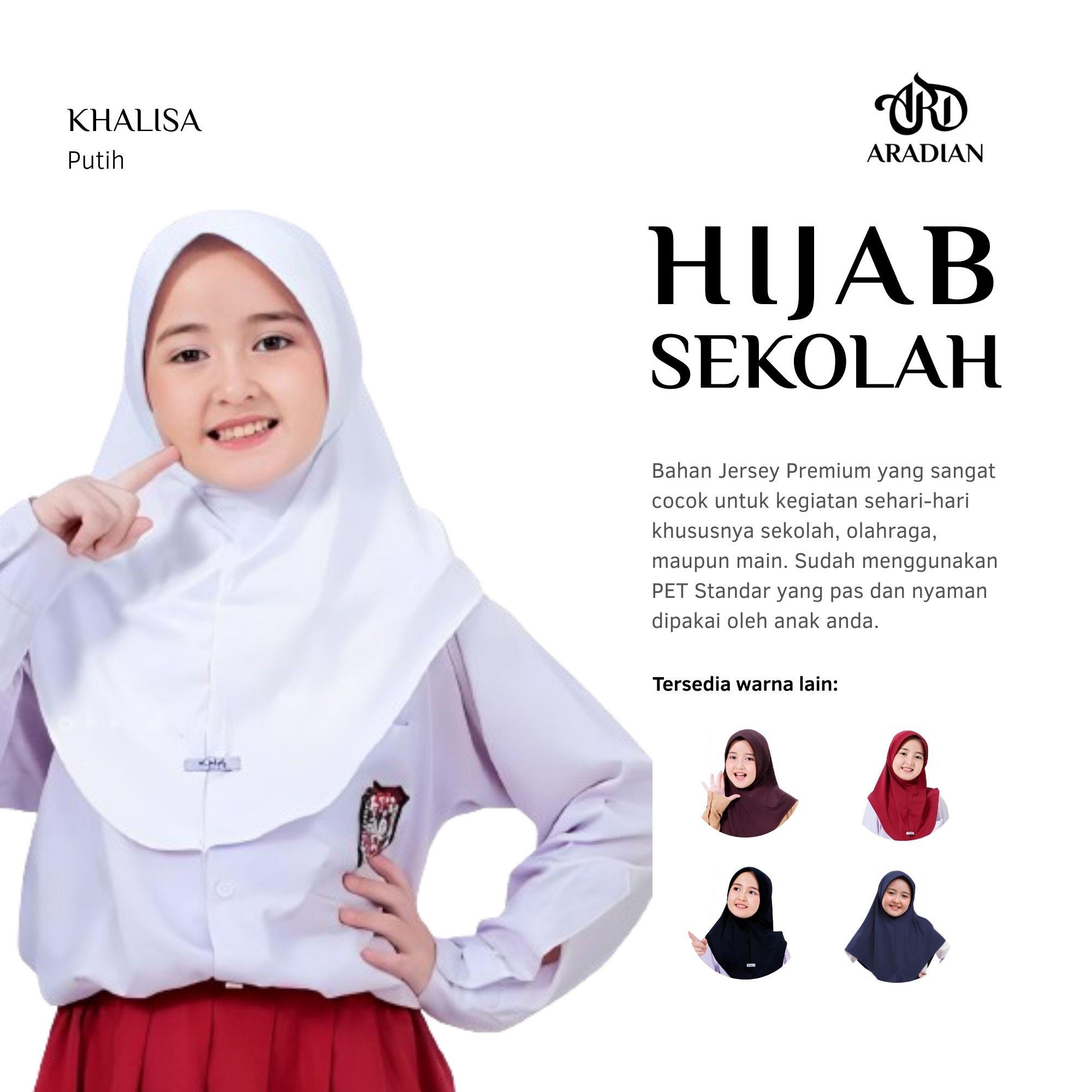 [ARADIAN] Hijab Anak Sekolah Perempuan SD dan SMP Kerudung Instant Bergo Bahan Jersey