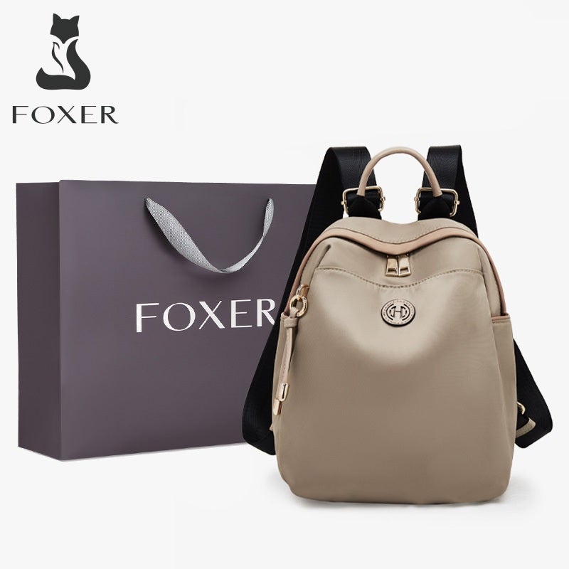 FOXER Ransel Wanita Ransel Kasual Sederhana Tas Wanita Berkapasitas Besar