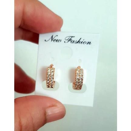 ANTING JEPIT WANITA XUPING PERMATA BERBARIS TERMURAH ANTING MAS