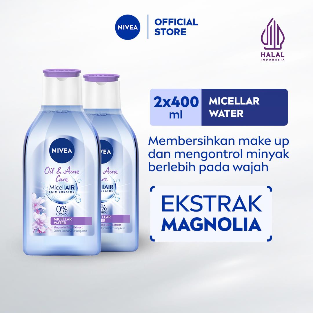 NIVEA Micellar Water MicellAIR Oil & Acne Care 400ml x2