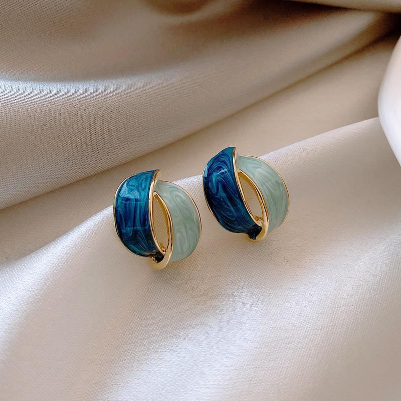 RARENO 222 Anting Hijab Wanita Tusuk Mutiara Kristal Women Earrings Korea Aksesoris Fashion