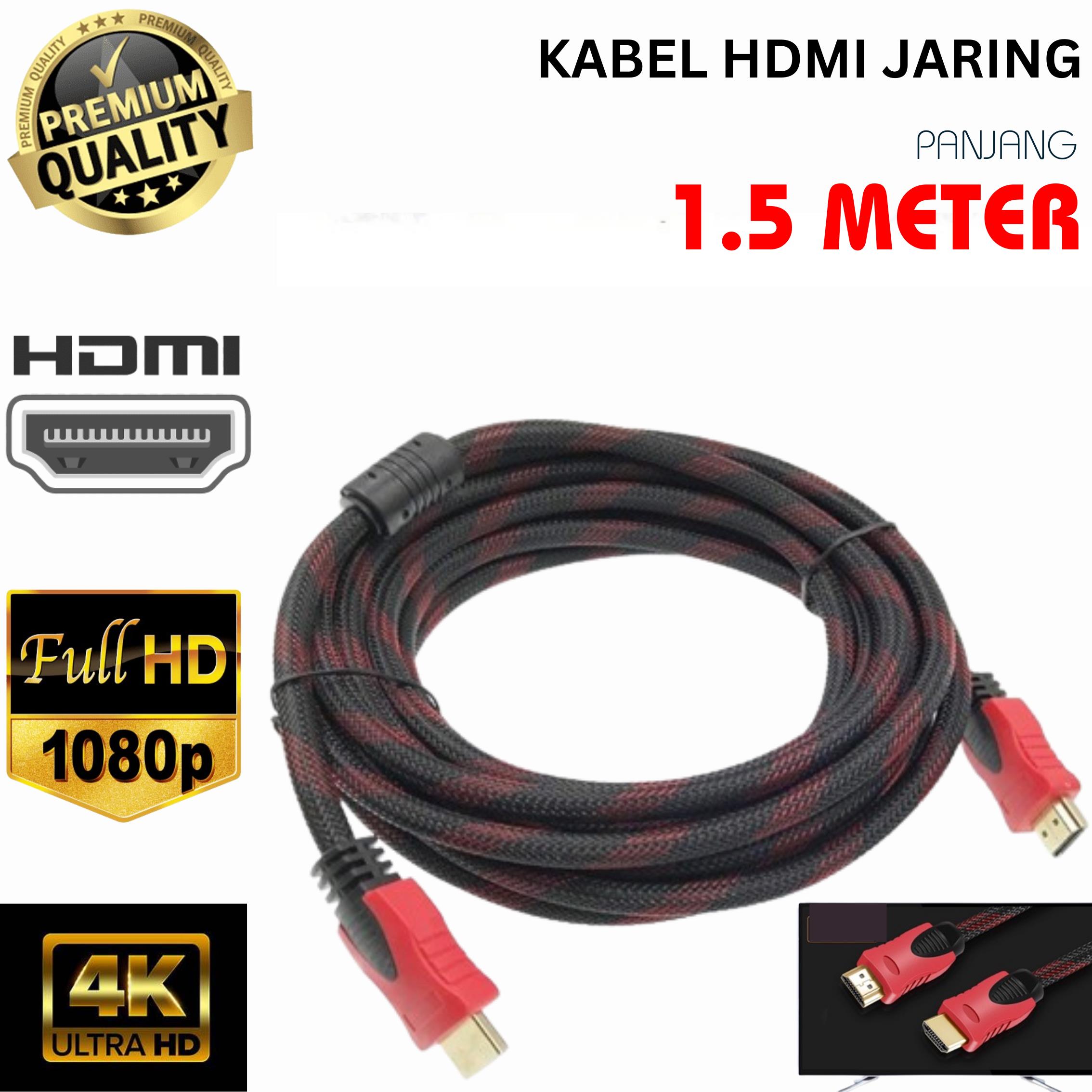 Kabel HDMI to HDMI 1.5M / 3M / 5M Serat Jaring Cable 1.5 Meter / 3Meter / 5Meter High Quality 1080p ver.1.4