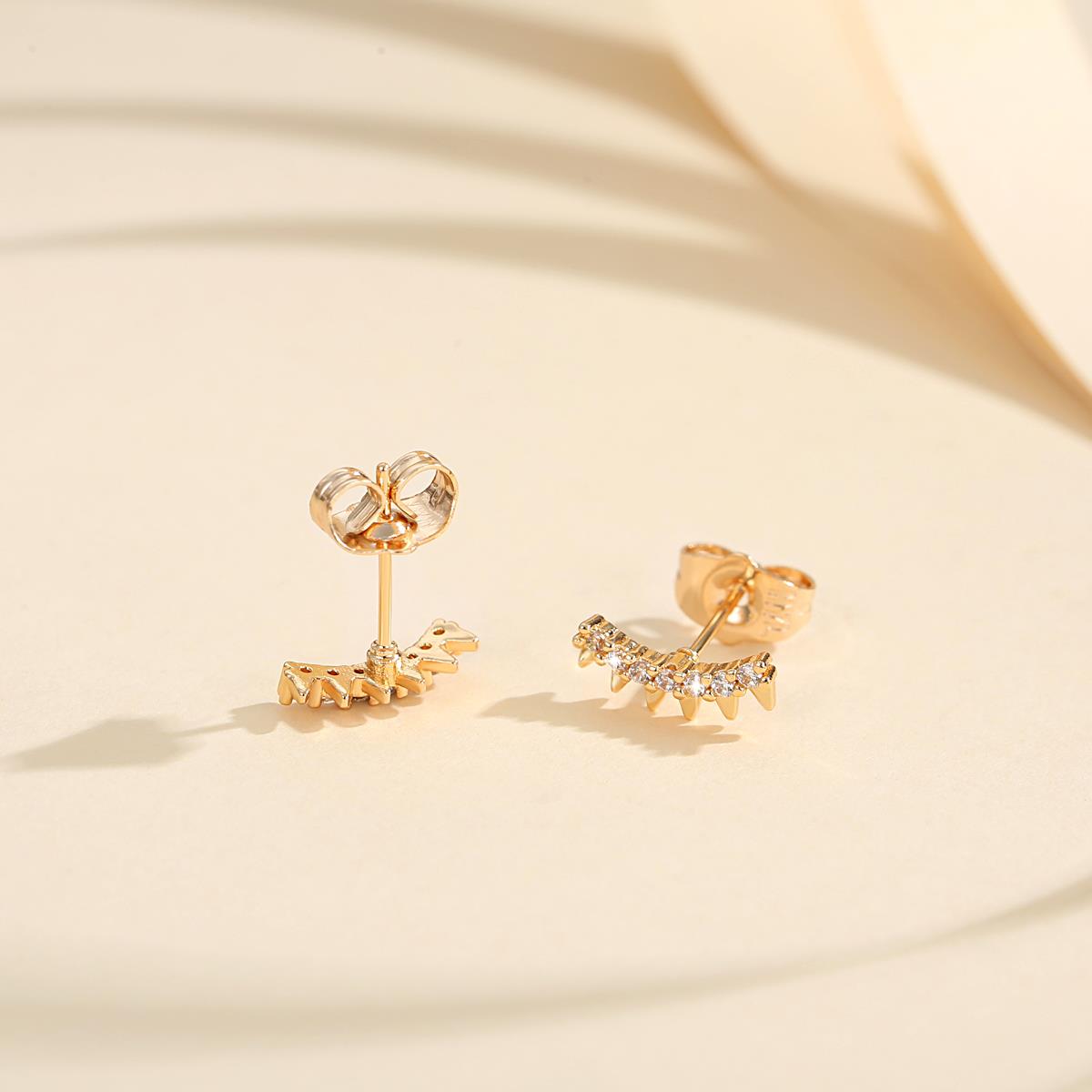 LM080 【COD】 Anting Wanita Tusuk Titanium Lapis Emas Wanita Gaya Korea Temperamen Elegan Anting Pesta Korea