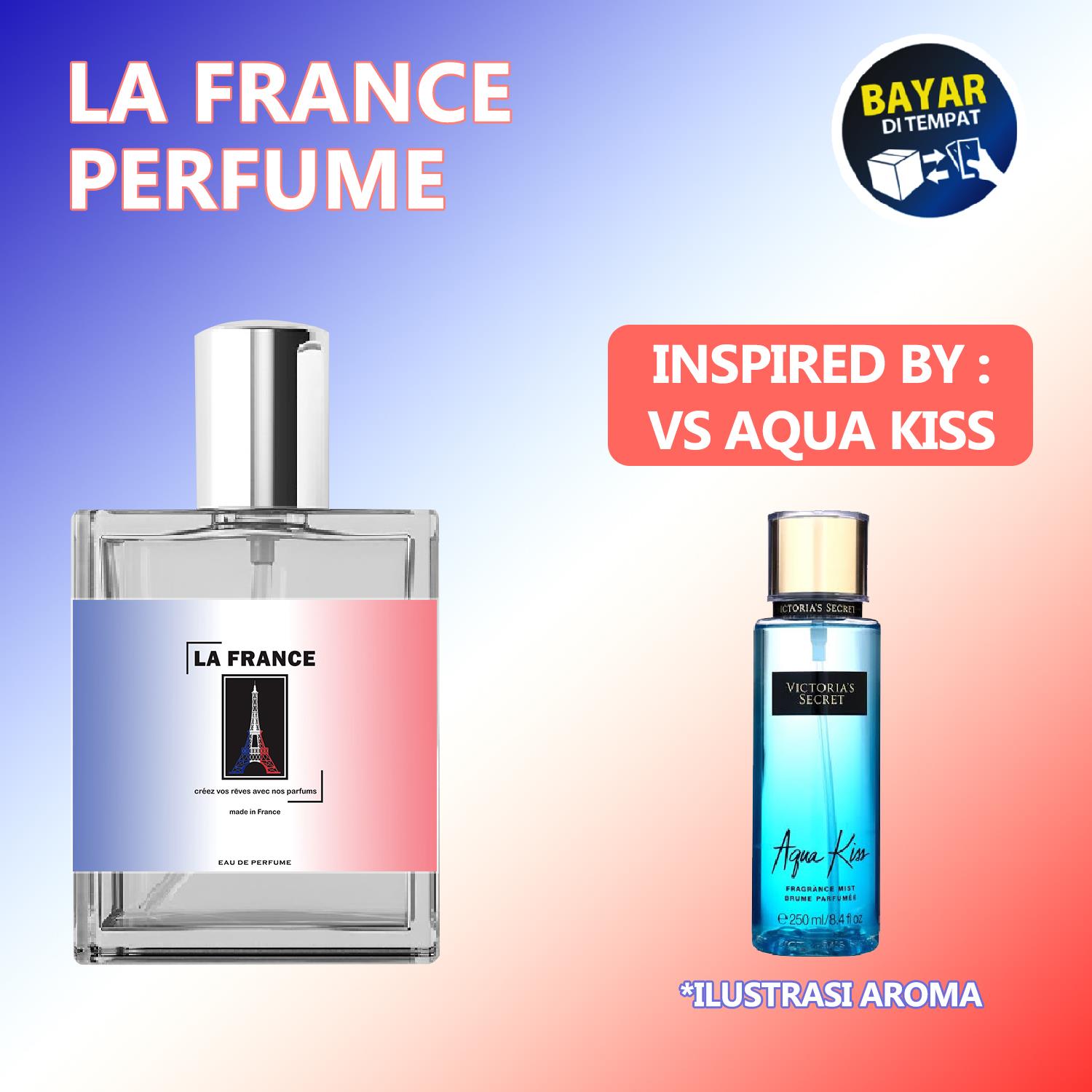AQUA KISS V SECRET - Parfum Wanita Tahan Lama Aroma Floral / Parfum Wanita Aroma Victoria Secret Aqua Kiss / Minyak Wangi Non Alkohol Tahan Lama / Aroma Lembut Dan Elegant Bisa COD