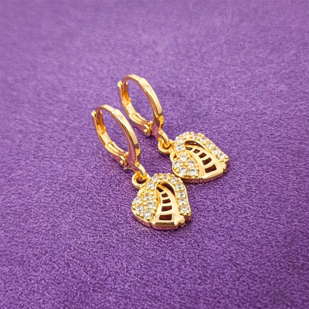 anting titanium wanita emas muda anti karat dewasa tusuk korea asli panjang dan luntur korea style JEWELRY COD
