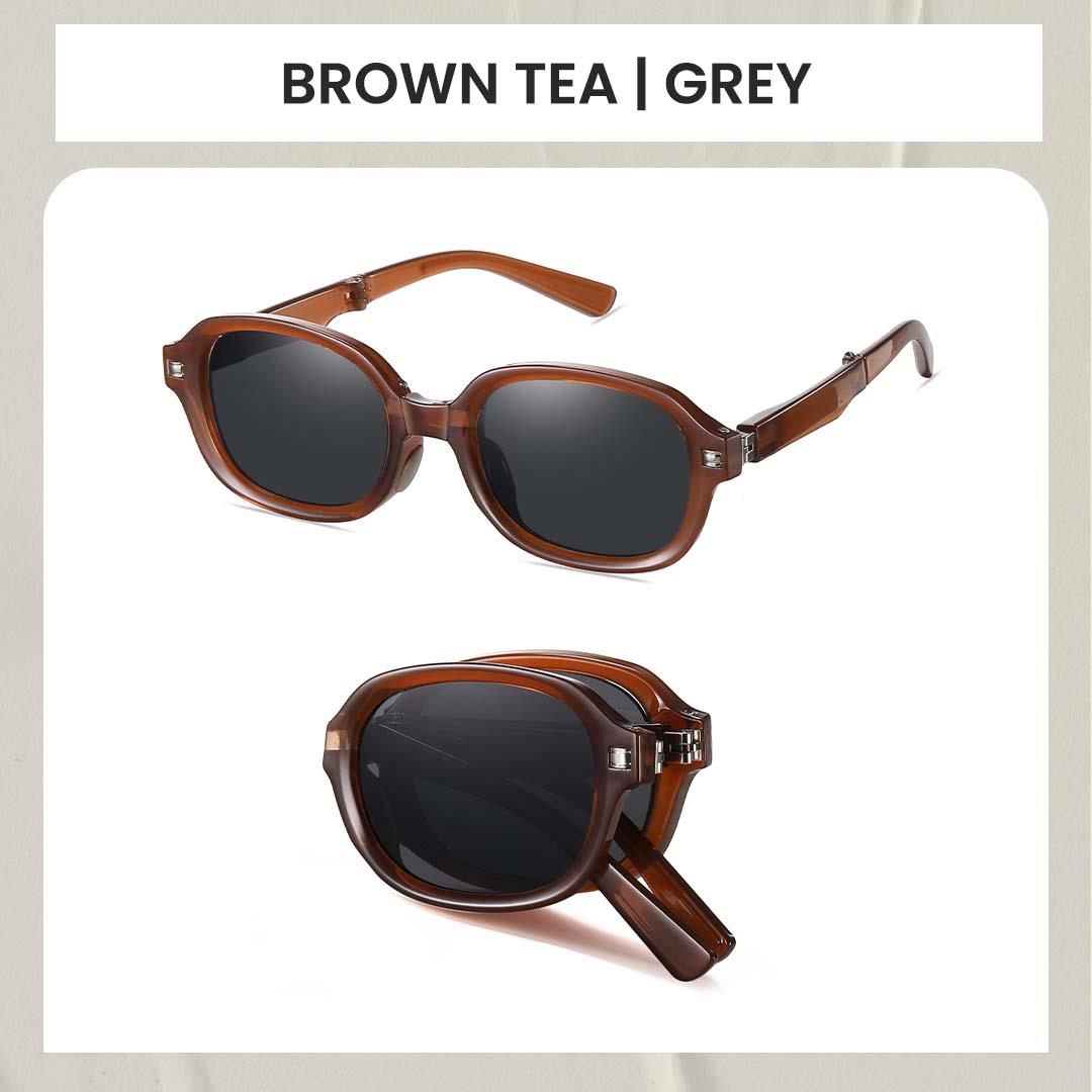 Berrybarton Kacamata Hitam Lipat Oval Polycarbonate Modern Outdoor Sunglasses Anti Silau UV 400 Polarized 361