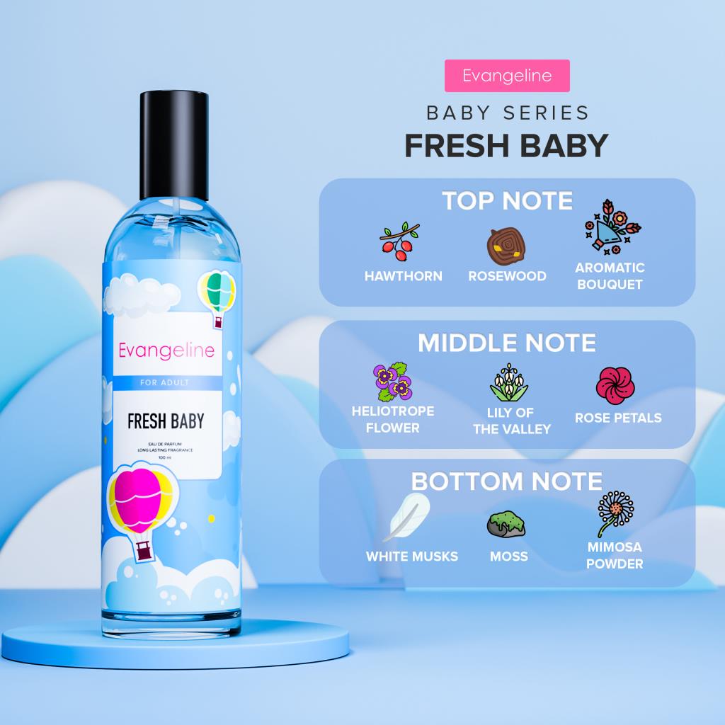 【NEW】Evangeline Baby Series - Eau De Parfum 100 ML | Parfum Wanita Wangi Baby