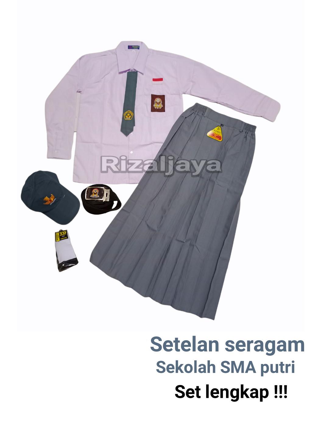 Setelan seragam sekolah SMA putri baju panjang rok panjang SET LENGKAP!!!