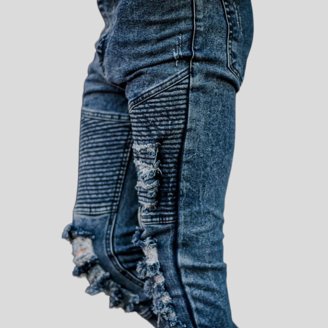 Celana Jeans Sobek Bikers Pria Cowok Celana Panjang Jeans Slimfit Stretch Melar Distro Premium