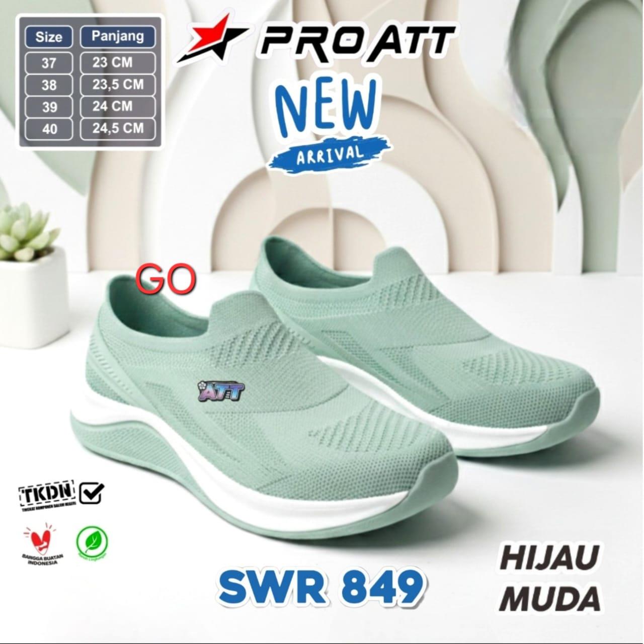 SoGO ATT SWR 849 Sepatu Slip On Wanita Karet Terbaru Original Lentur Nyaman Anti Air Ringan Tanpa Tali 37-40 Murah