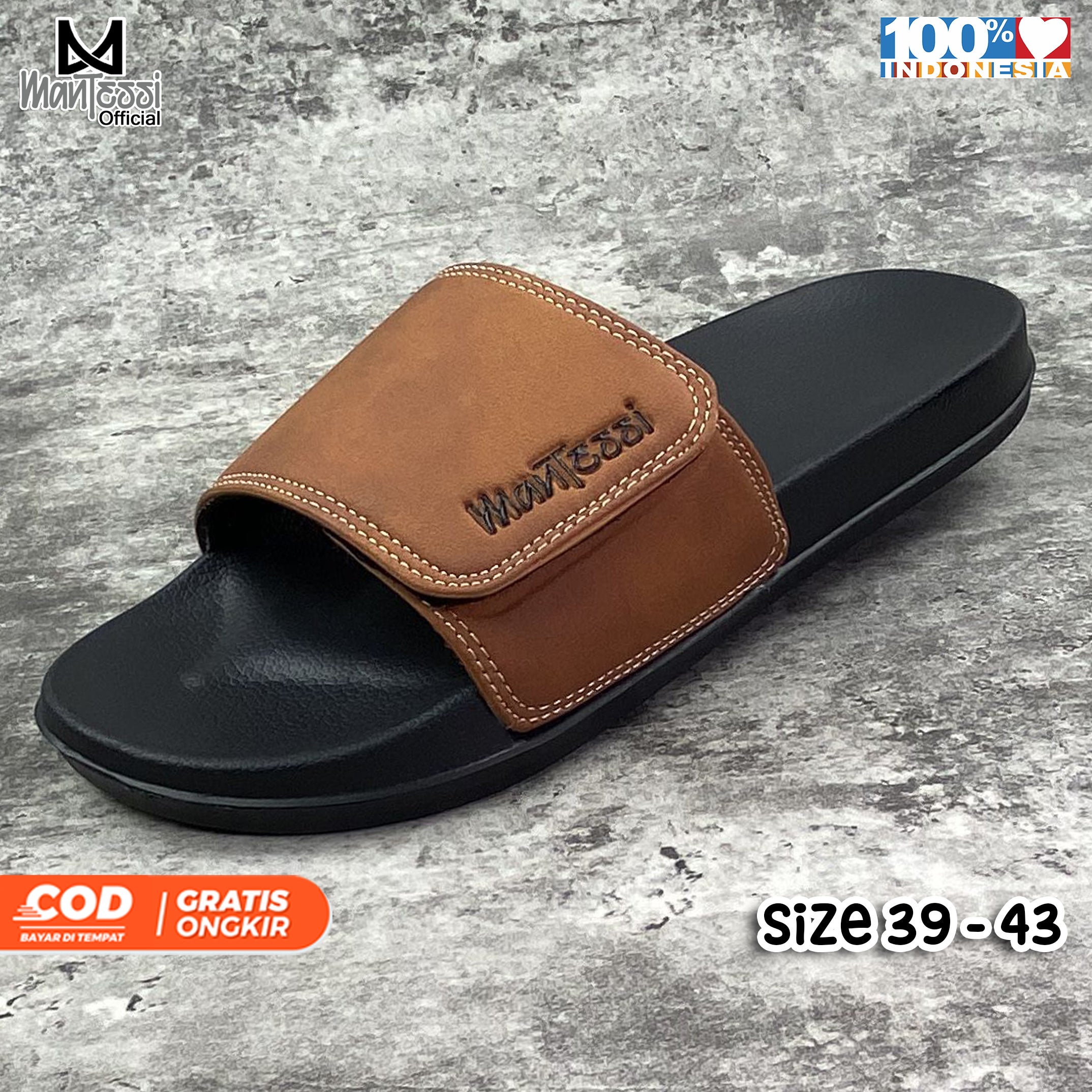 Mletre Sandal Slop Pria Slip On Slide sandal selop pria