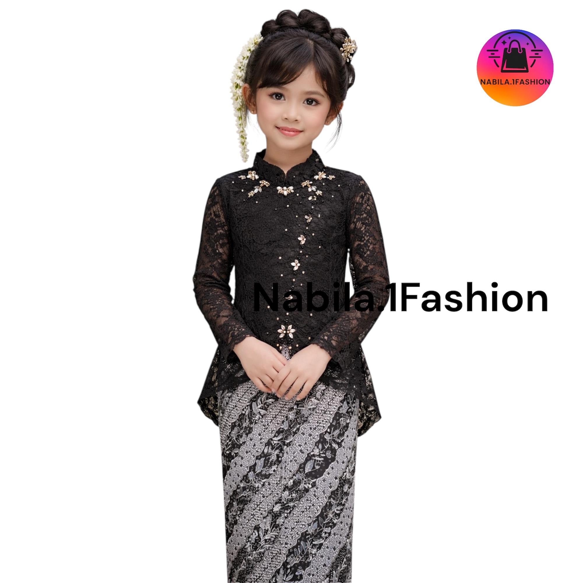 Set Kebaya janggan anak perempuan tanggung umur 5-12 tahun kebaya anak brokat