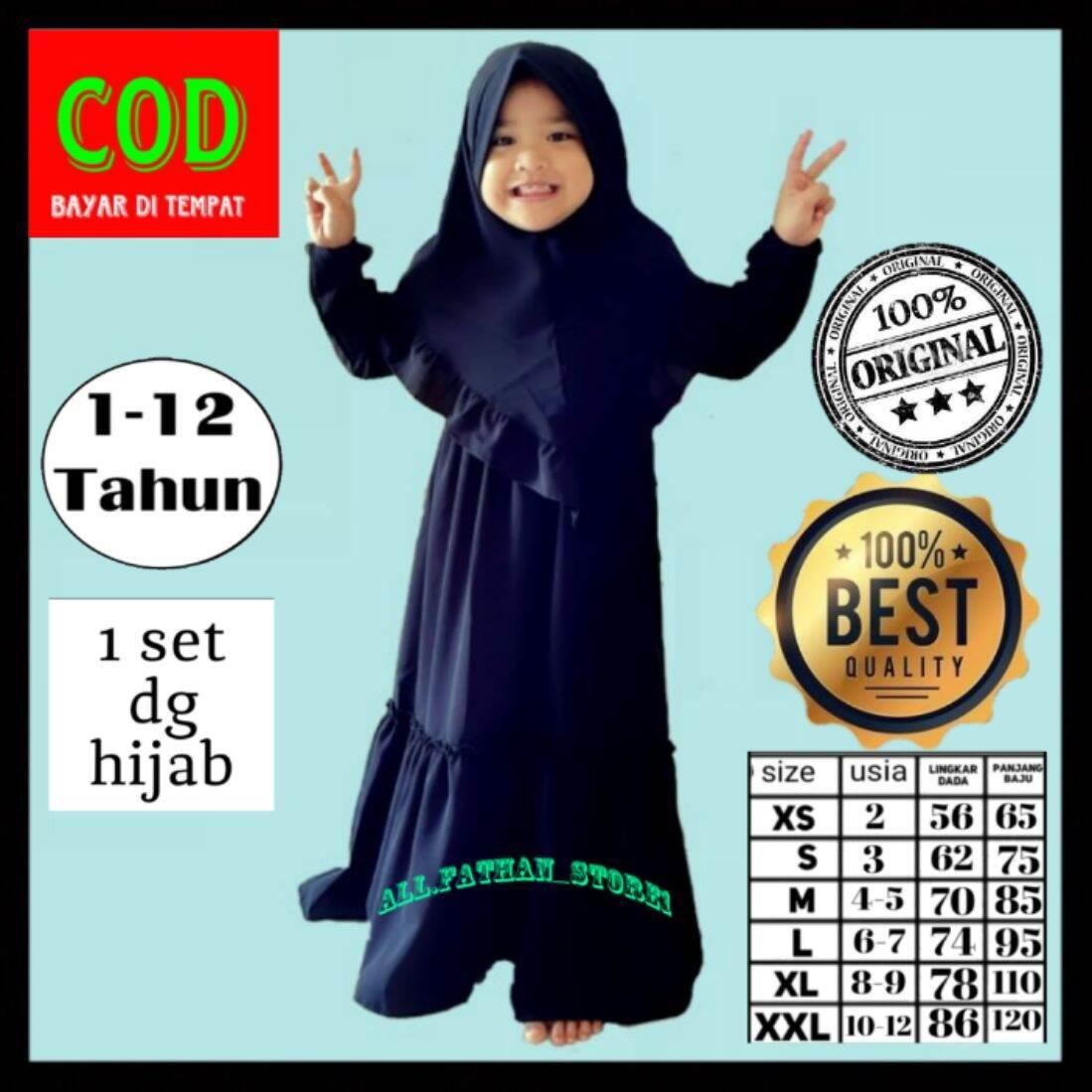 GAMIS HITAM DAN PUTIH ANAK PEREMPUAN USIA 1-12 TAHUN MURAH