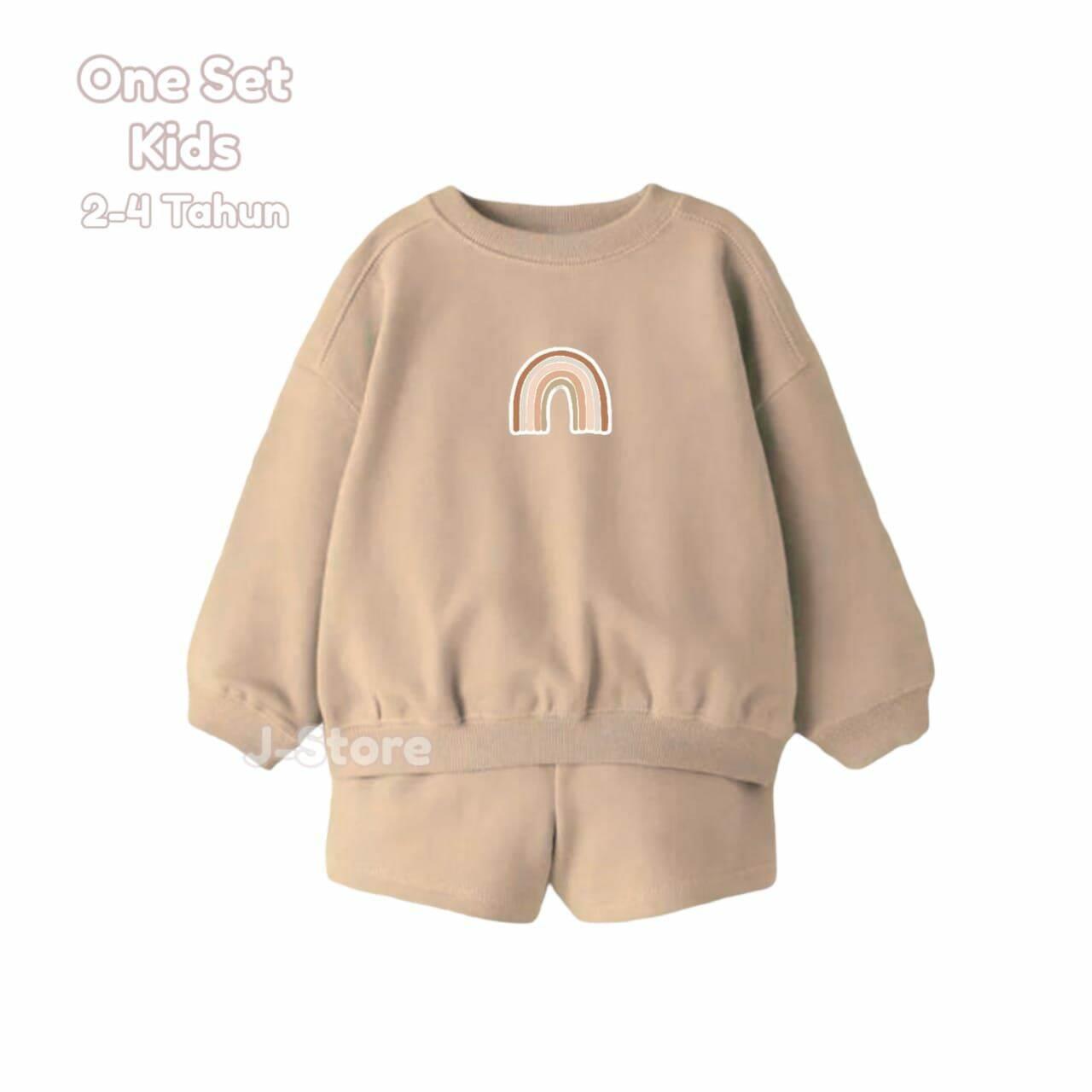 Setelan Anak One Set Kids Sweater Anak Kekinian Model Rainbow Korea Usia 1 sampai 4 Tahun Sweater Anak Laki-Laki Perempuan Bahan Fleece