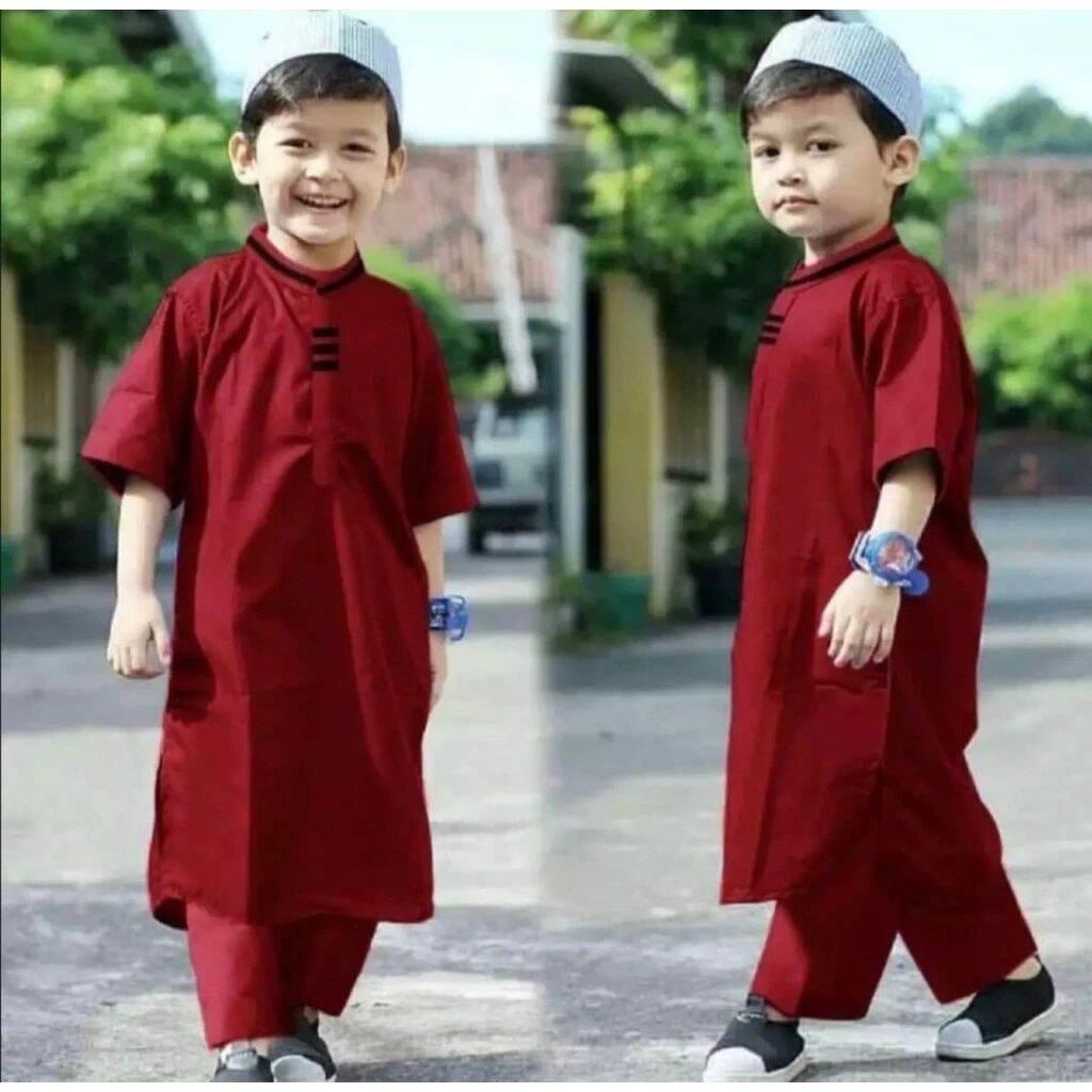 little purple- baju setelan Koko muslim anak laki laki model Jogger atasan dan celana panjang usia 1-10 tahun setelan kokoh kurta anak pria