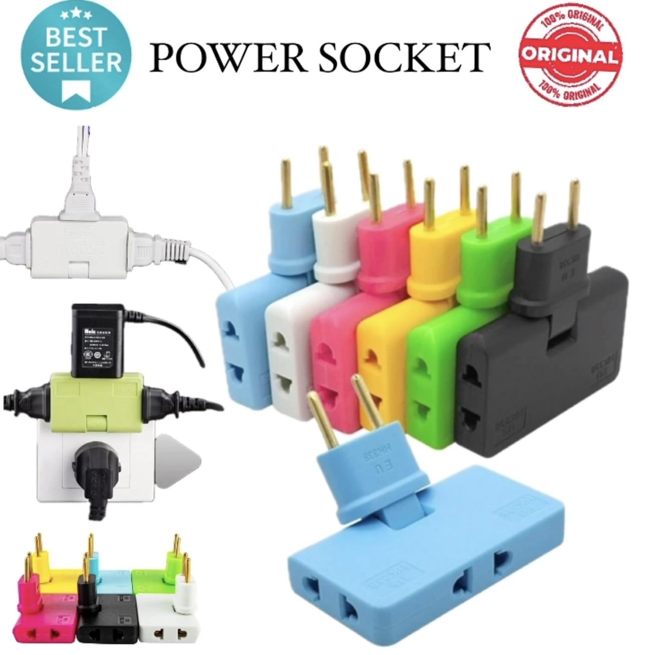(BISA COD) PROMO Power Socket 3in1 Extension Plug Lipat Tambahan Lubang Stop Kontak Adapter Travel / Kontak Steker Lipat Colokan Steker lipat / Folding Socket / Power Converter Steker Sambungan Colokan / Colokan Lipat