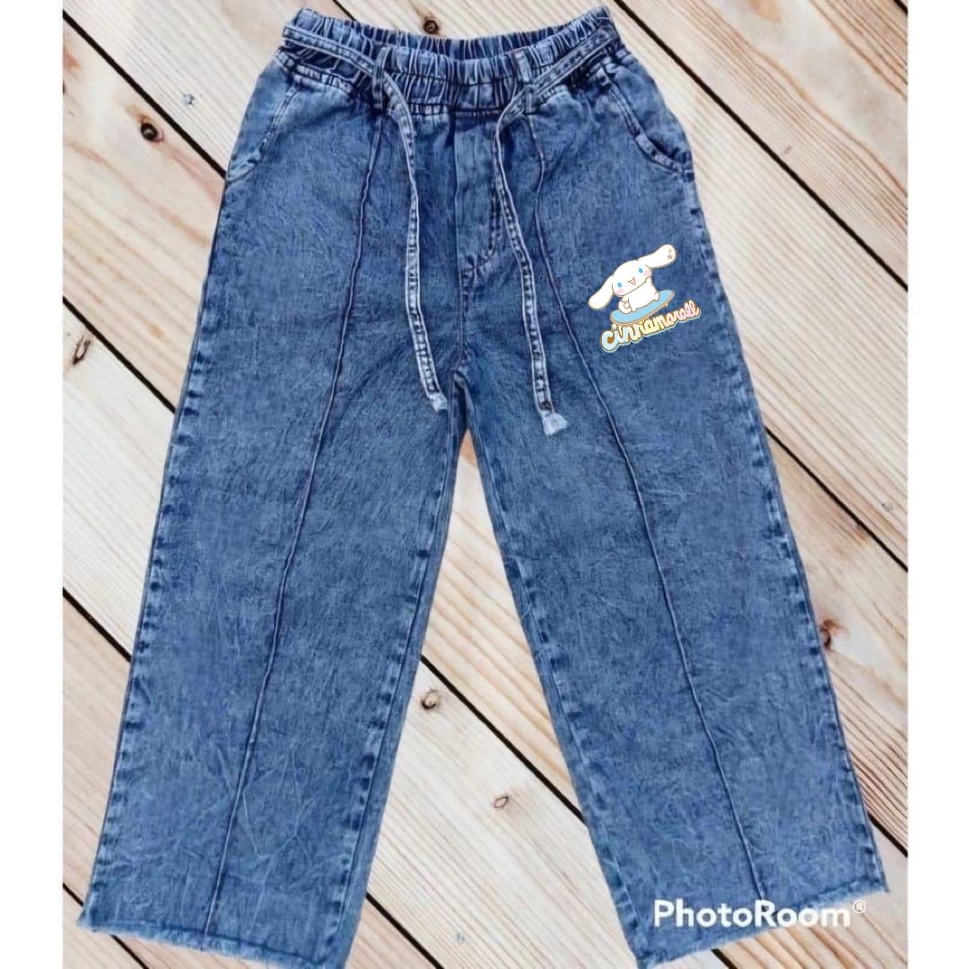 (GRATIS ONGKIR) CELANA KULOT JEANS ANAK TERBARU KUROMI MIXUE BOBA BORDIR USIA 6-15 TAHUN
