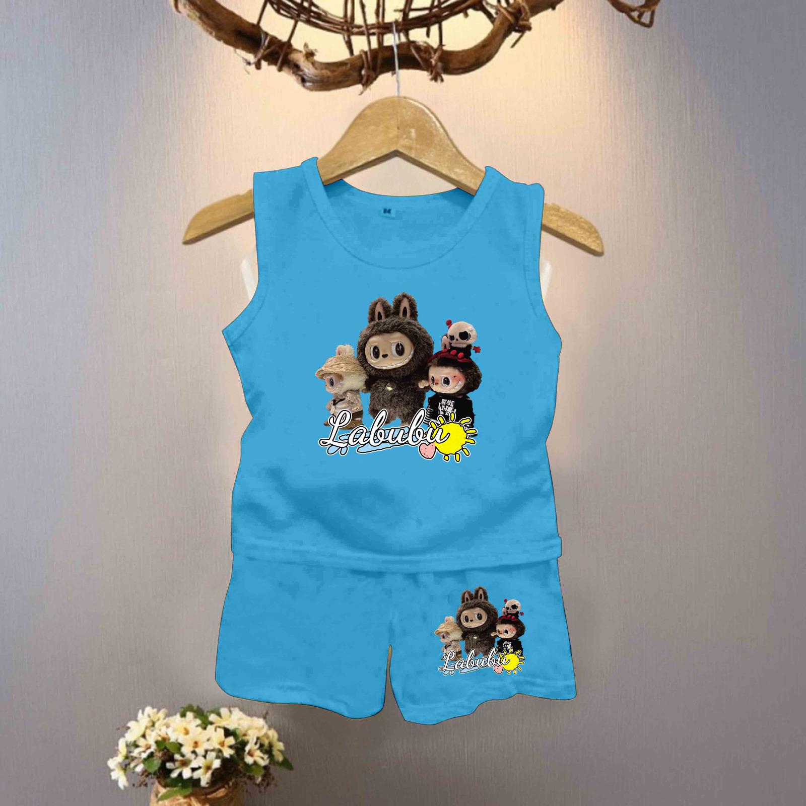 BAJU SETELAN ANAK CEWEK SINGLET GAMBAR LABUBU VIRAL