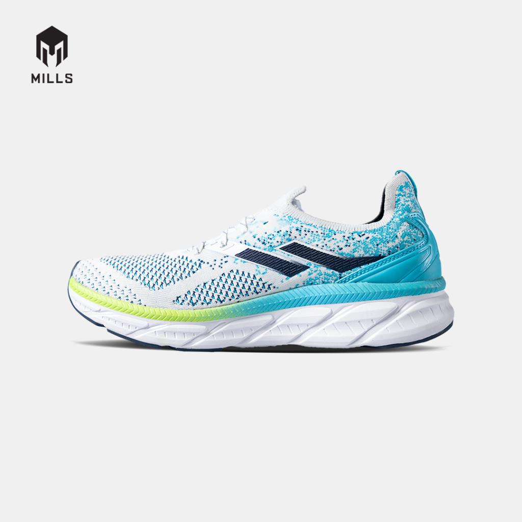 MILLS SEPATU LARI RUNNING SHOES ENERMAX NANOKNIT WHITE/CYAN/NAVY 9105103