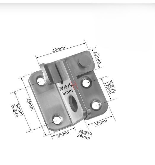 Grendel Pintu Stainless Steel Silver | Slot Pintu Geser/Dorong Anti Karat OLS