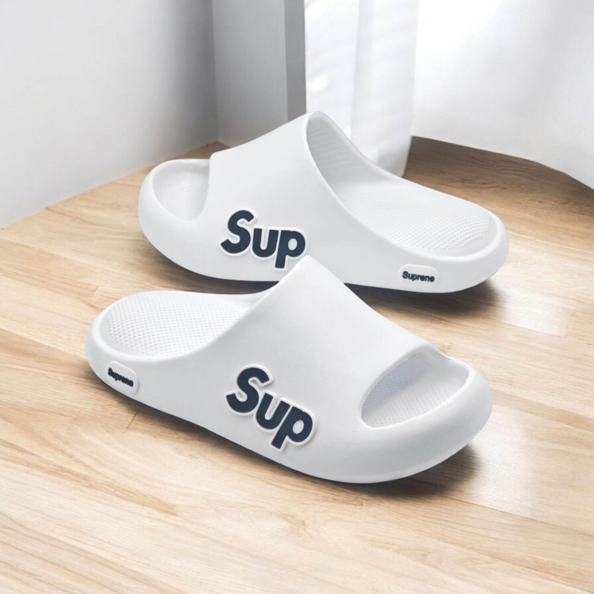 Sandal Pria 2026 Model SUP Baru Sandal Karet Pria Keren Fashion Murah Anti-Selip Sendal Wanita Putih