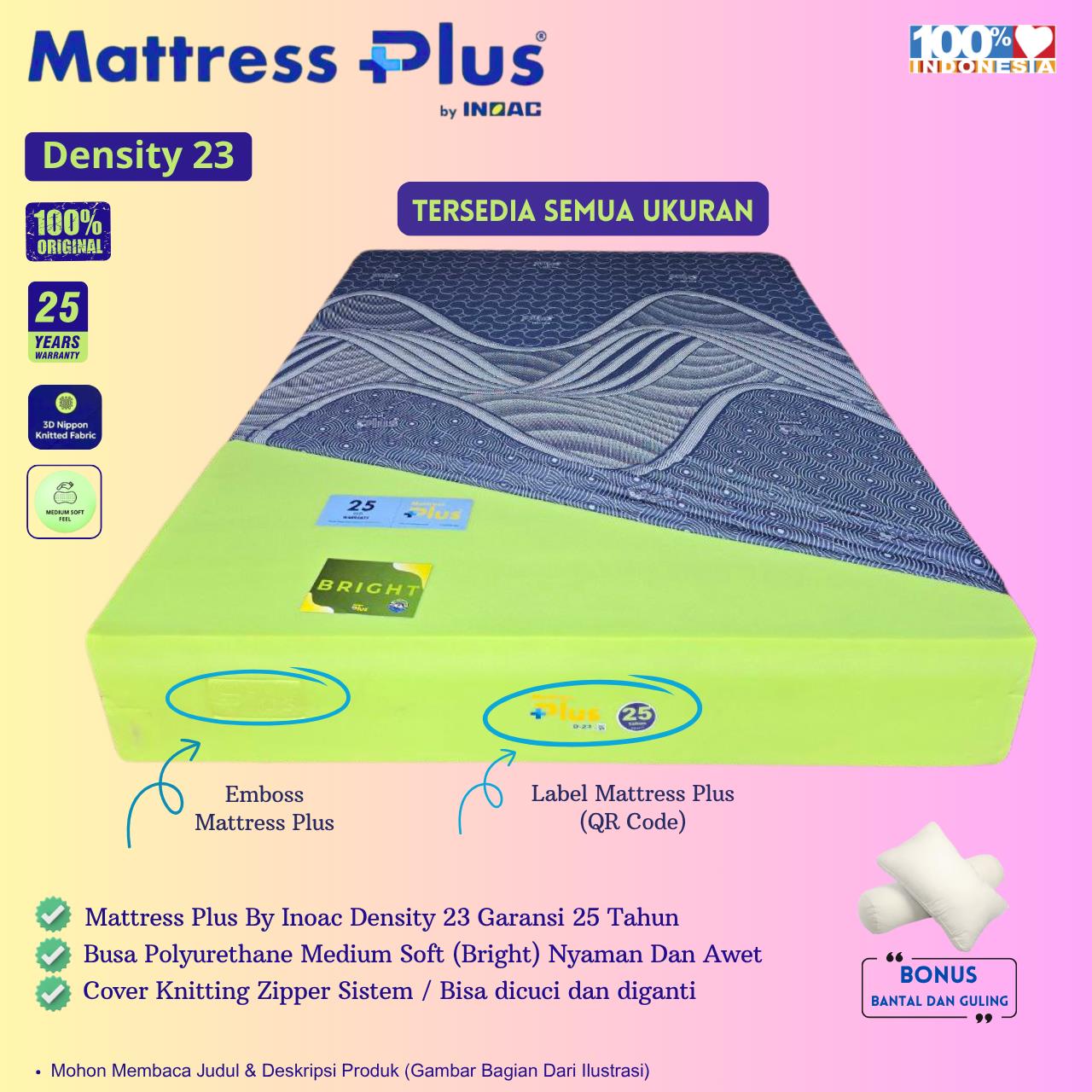 Kasur Busa Inoac Mattress Plus Density 23 Ukuran Queen 200 X 160 cm Garansi Resmi 25 Tahun - Bright