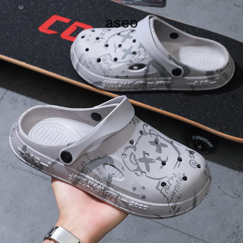 Aseo Sandal Pria Wanita Baim Sendal Terbaru Kodok Slip on Import Anti Slip Clog Karet Rubber Lucu Jelly Empuk Elastis H180