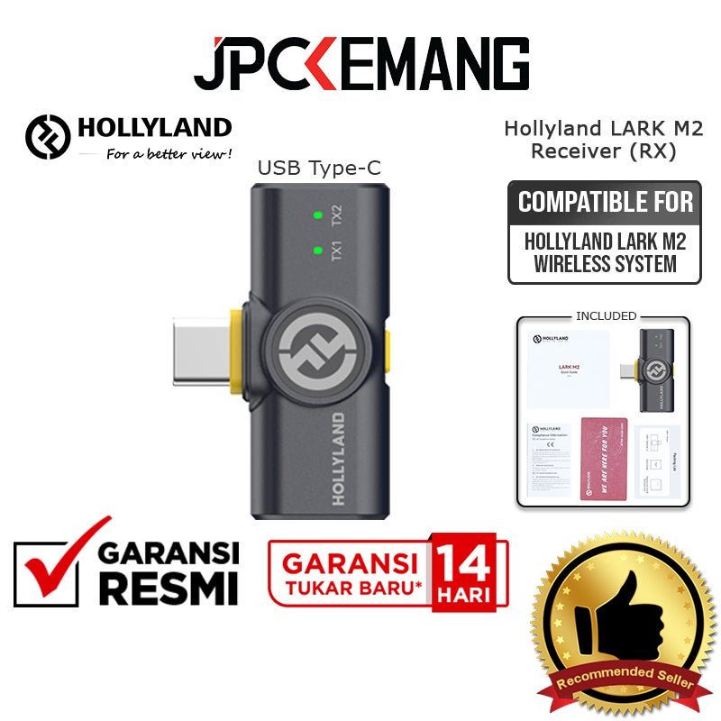 Hollyland Lark M2 Combo Type C Lightning Mini Combo Duo Wireless Microphone Dual Mic Camera HP JPC KEMANG GARANSI RESMI
