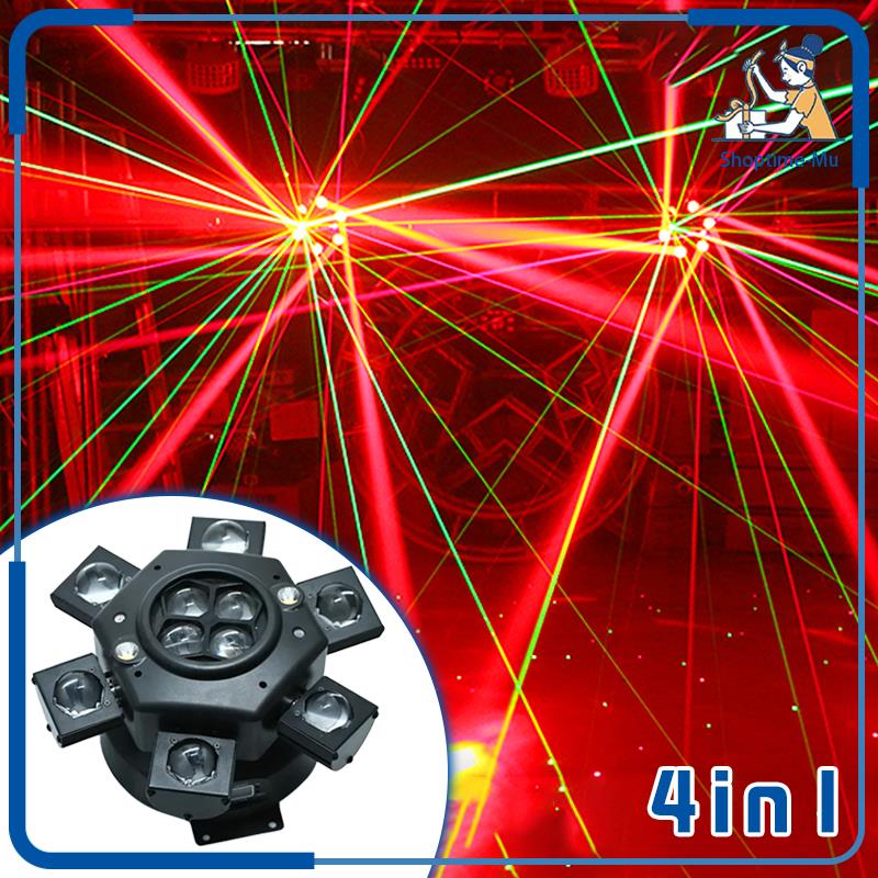 Lampu Beam Led Panggung Konser Moving Head 10 Mata 4in1 Lampu Disco Putar Multifungsi Untuk Pernikahan KTV Bar Ulang Tahun