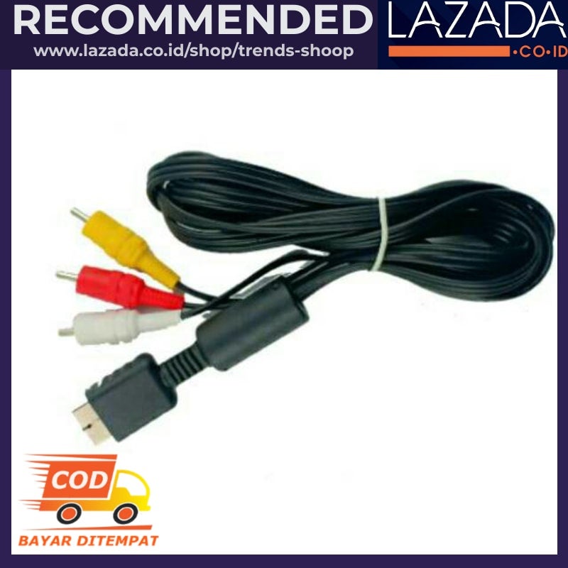 Kabel Av PS2 Ori / Kabel PS2 PS 2 ke tv / kabel PS2 ke tv full set / kabel jack ps 2 / Panjang 1.8 Meter - Kabel PS2 Ke Tv