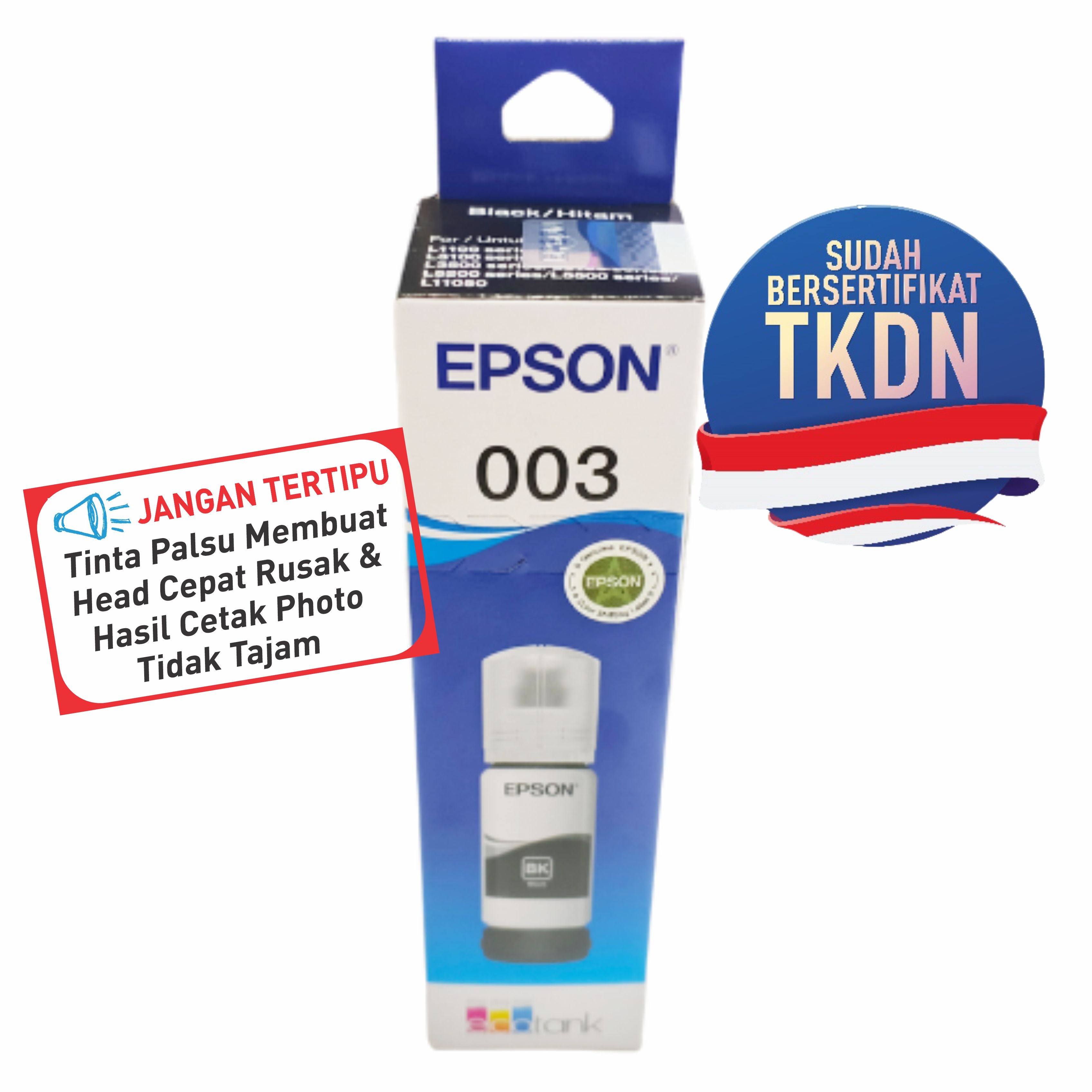 Tinta Botol Epson 003 T003 T-003 L1110 L1210 L1250 L3110 L3210 L3150 L3250 L5190 L5290 L11050 CYMK ORIGINAL