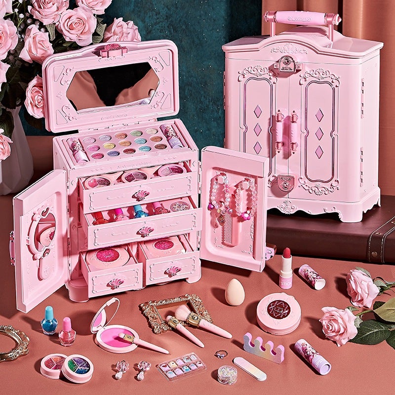 COD Mewah Mainan Kosmetik Mainan Make Up Set Girl Pretend Play Untuk Gadis Ulang Tahun Hadiah Set Mainan rias anak-anak