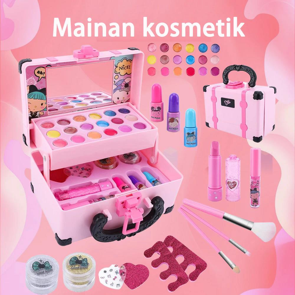 Mainan Kosmetik Kecantikan Anak Kasus Peralatan Kotak Make Up Set untuk Gadis Ulang Tahun Hadiah Set Riasan Anak