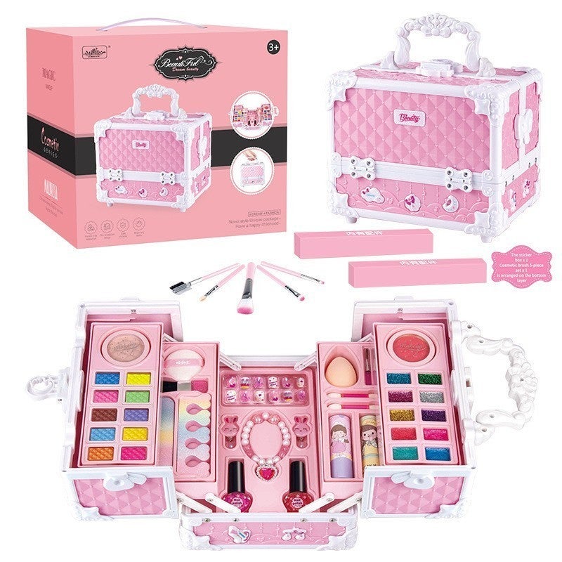 Mainan Kosmetik Kecantikan Anak Kasus Peralatan Kotak Make Up Set untuk Gadis Ulang Tahun Hadiah Set Riasan Mainan Anak Makeup Tas Mainan