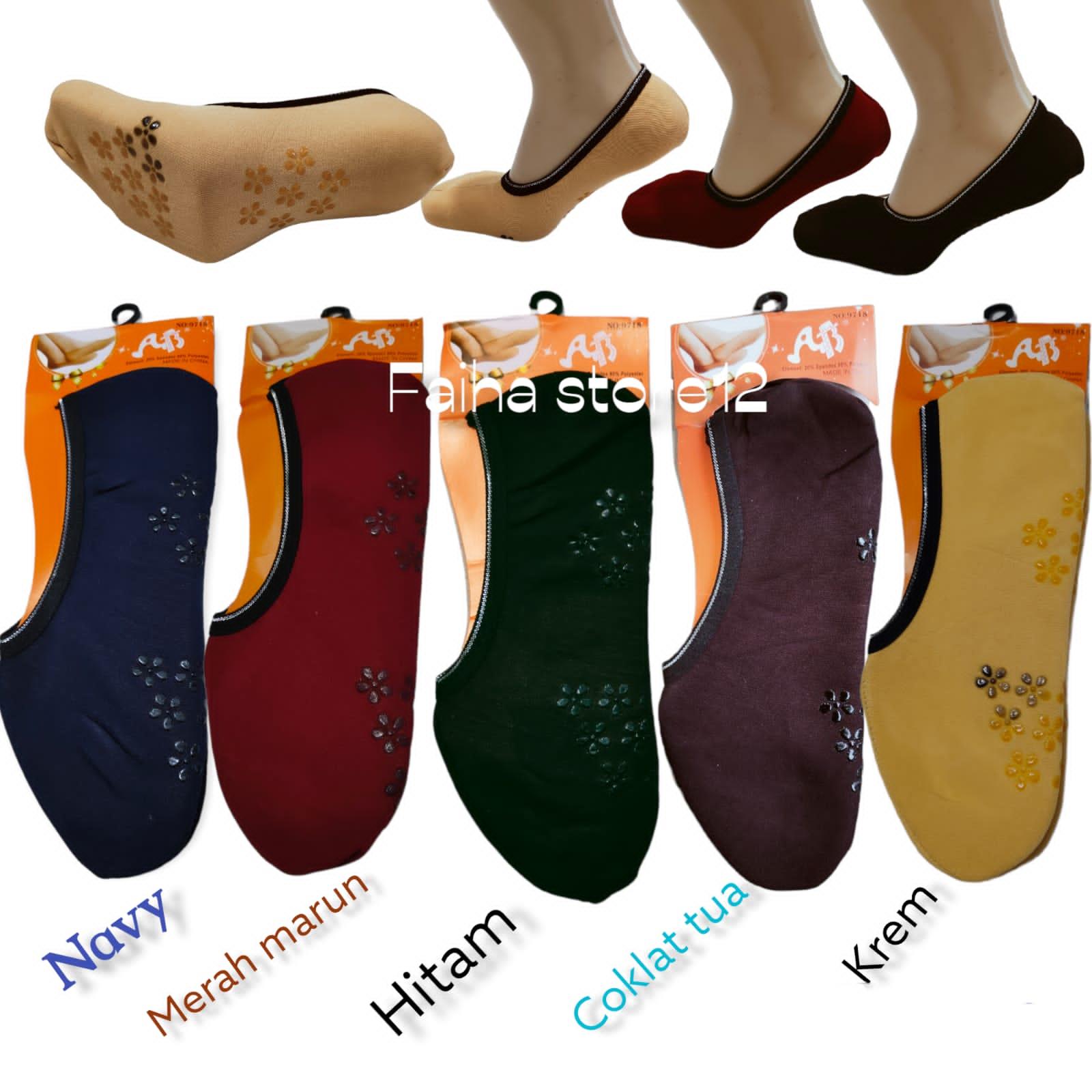 Kaos Kaki Tawaf polos/Motif Anti Slip Premium Murah / Kaos Kaki Wanita Pendek / Kaos Kaki Tawaf Pendek Haji Umroh / Kaos Kaki Balet Tebal