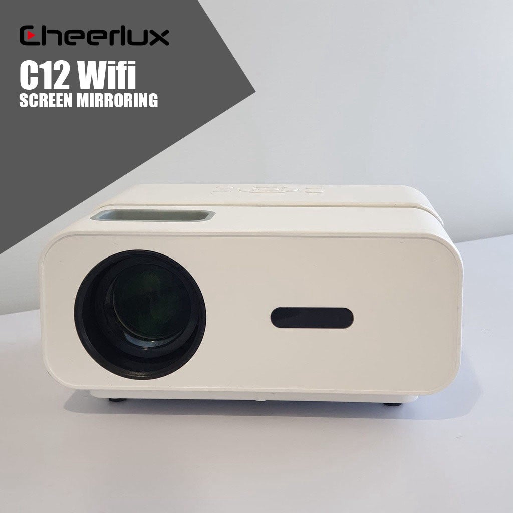 Cheerlux C12E Wifi Bluetooth Screen Mirroring Proyektor 3600 Lumens Projector 1080P