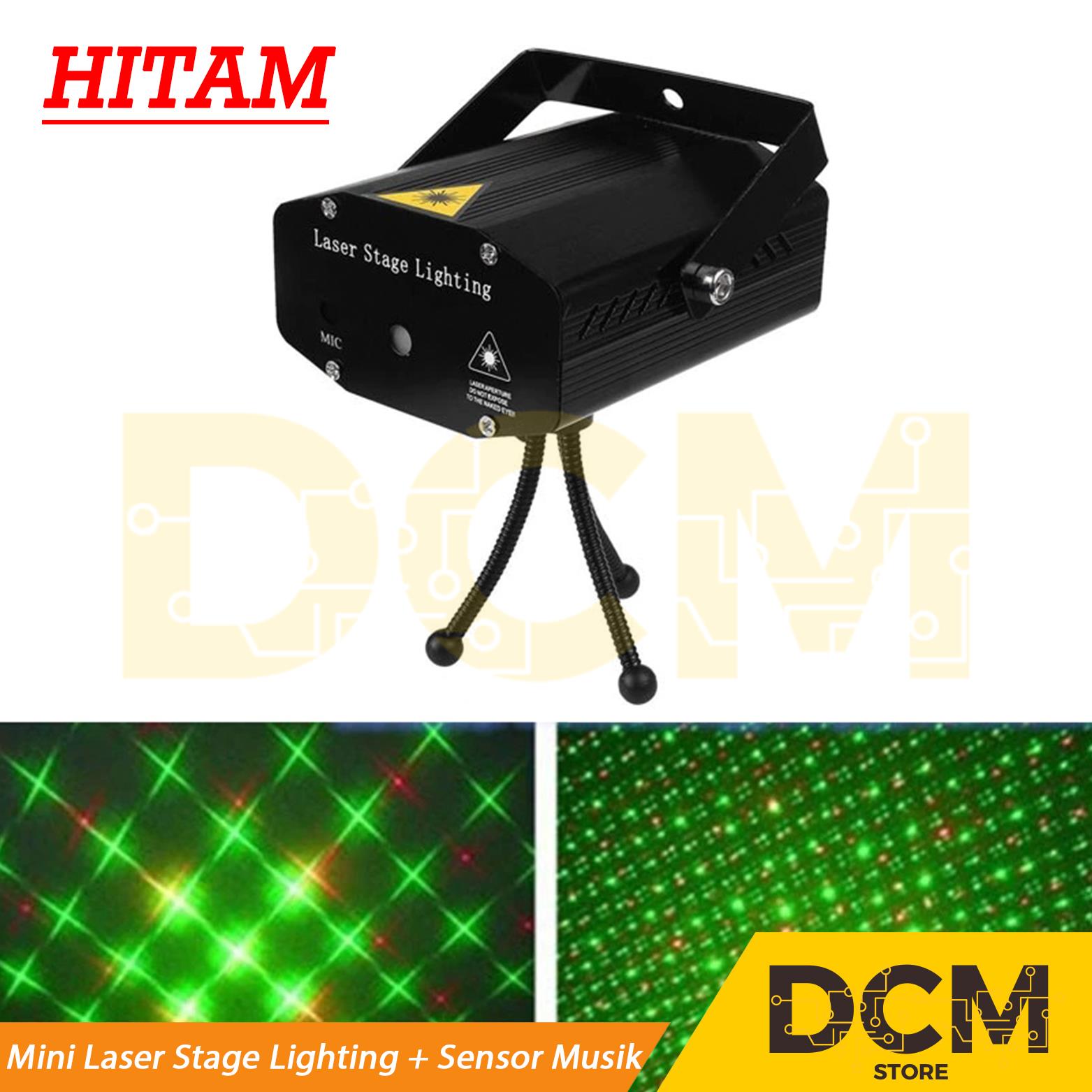 Mini Laser Stage Lighting Sensor Musik Lampu Disco / Panggung / Party
